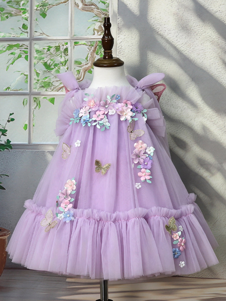 white christmas dresses Elegant Purple Back Butterfly Cute Girls Dresses Princess Style Fairy  Design Sleeveless for Weddings Banquets Formal Occasion – Yalindars