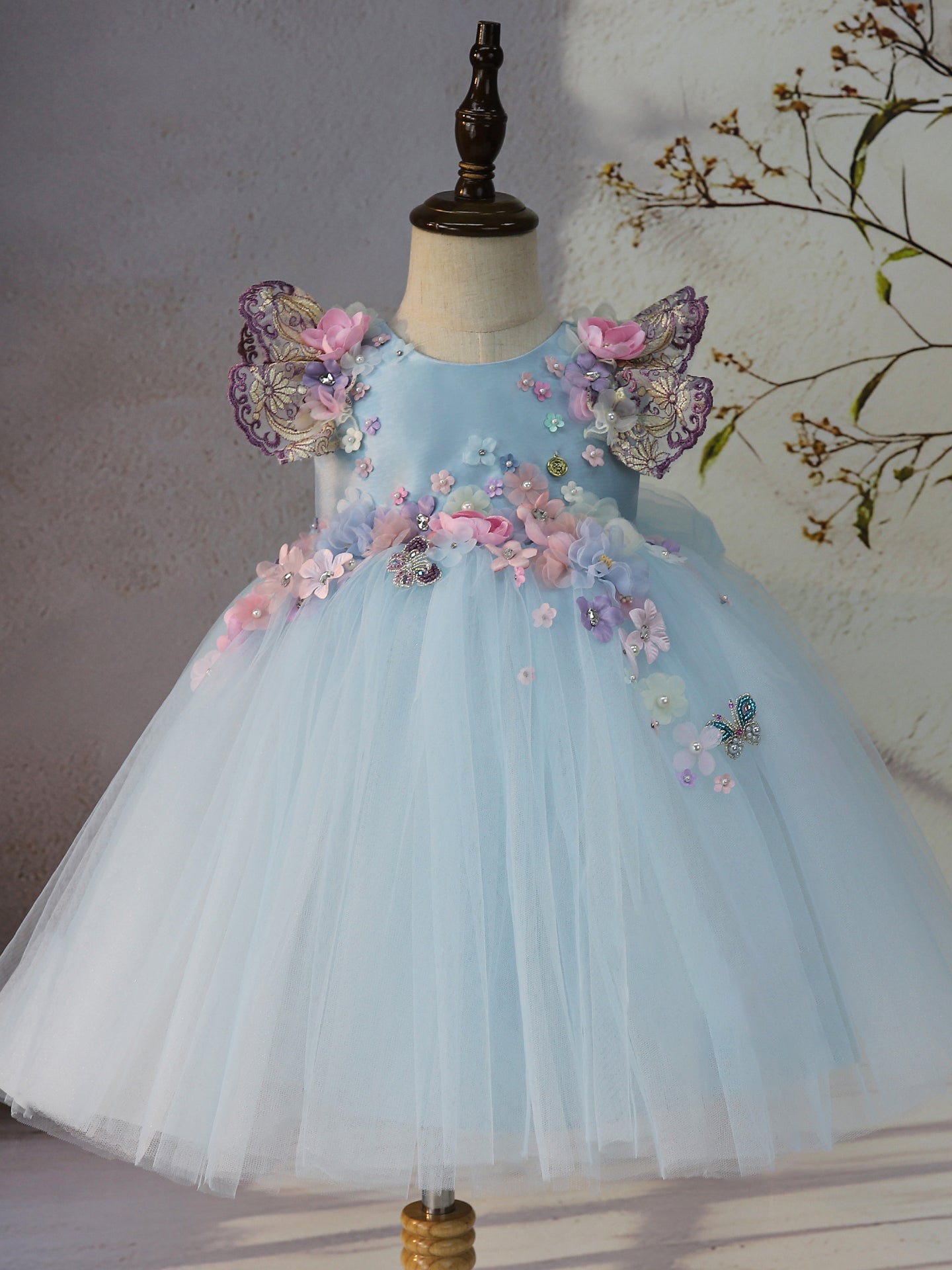 formal baby girl dresses White Girls Floral Tulle Dress with Pearl Embellishments – Yalindars Size:42 Pant Size Why Did Men Stop Gender_Women Made with high