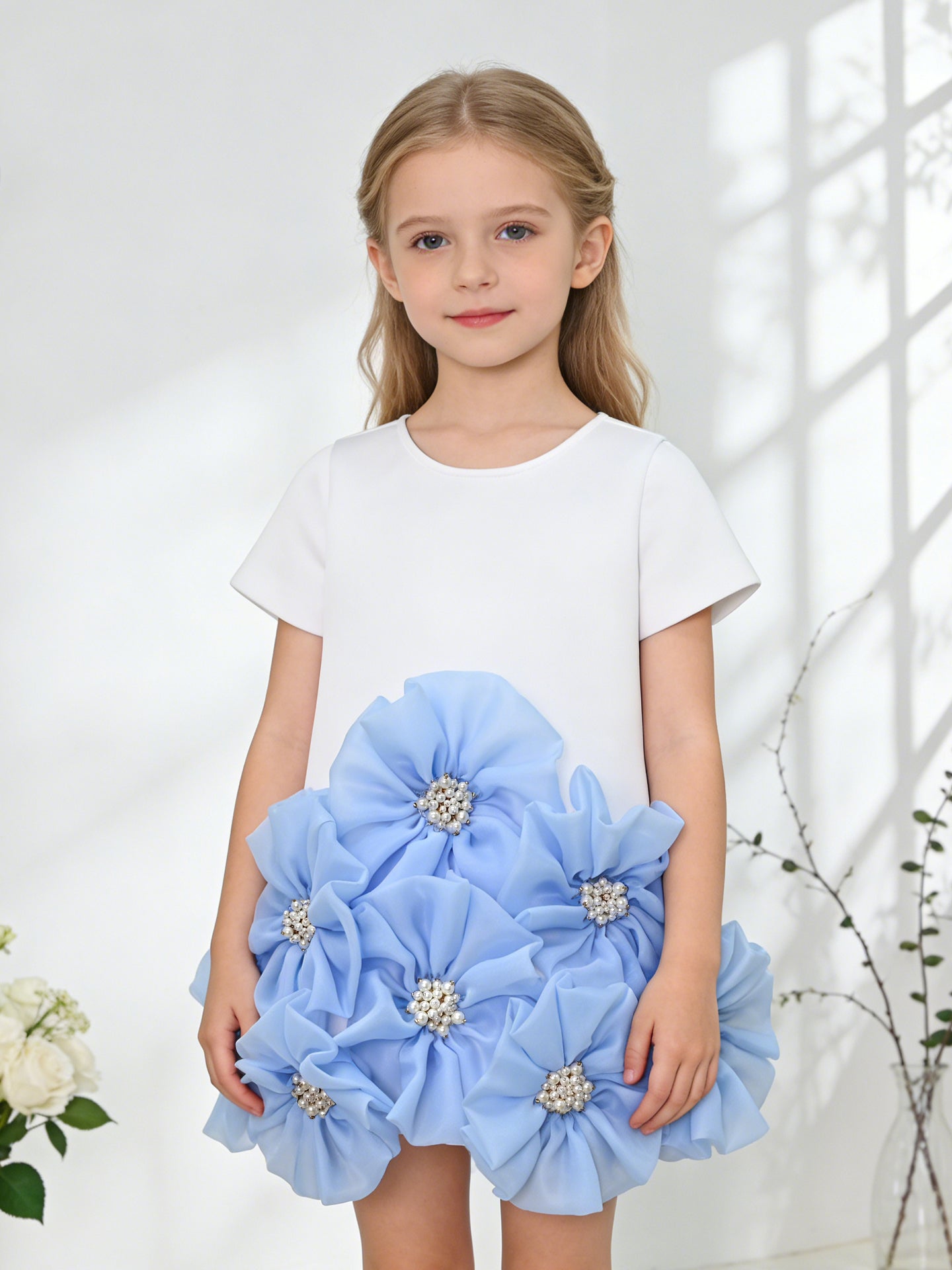 elegant baby dresses Children Clothes Boutiques Little Girls 3D Big Flowers Ruffles Flowers Birthday Wedding Tulle Clothes – Yalindars A gorgeous Baptism dress Size:Custom Fit Long Sleeve Plus-Size Long straight trouser