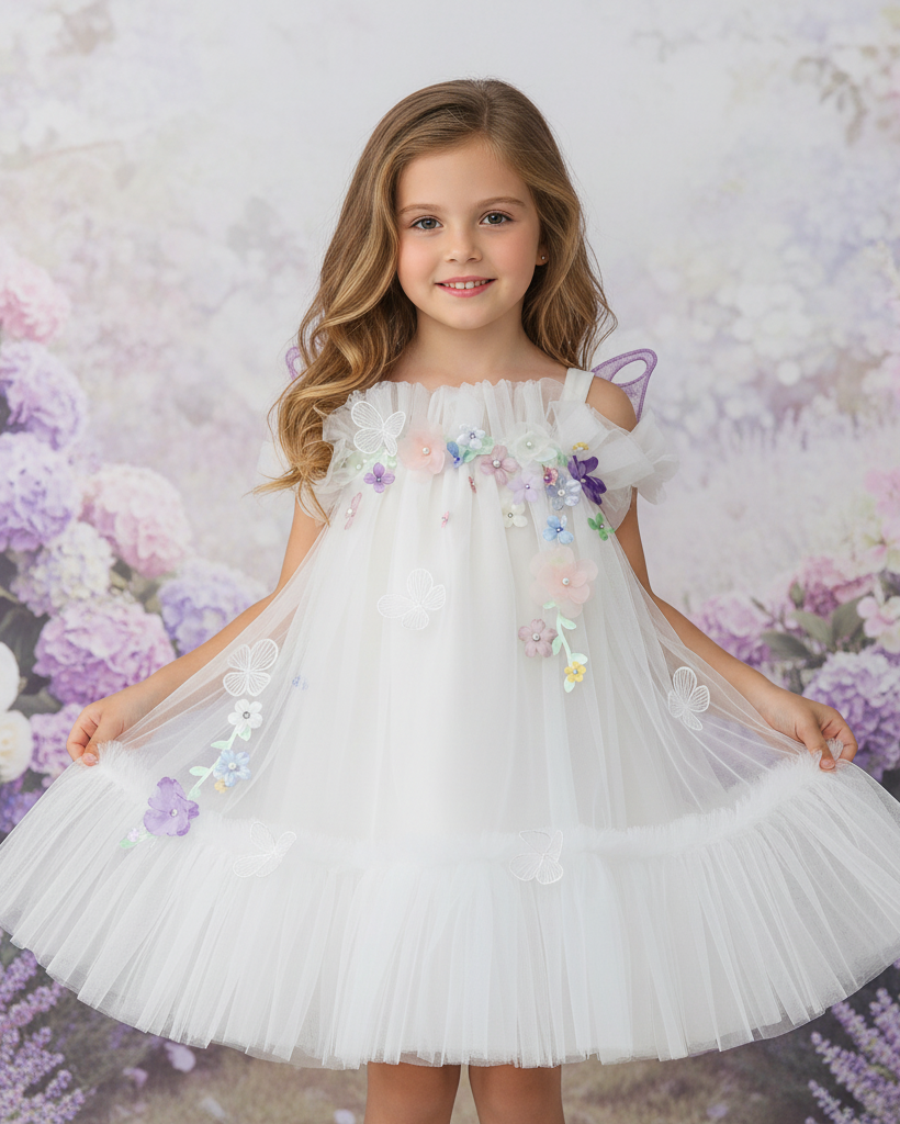 fairy dress for 1 year baby girl Girls Tulle with 3D Floral Appliqués & Butterfly Wings – Yalindars Size:18X Tina Holly TW121W Long 2T Length Long Strapless Red Prom Dresses