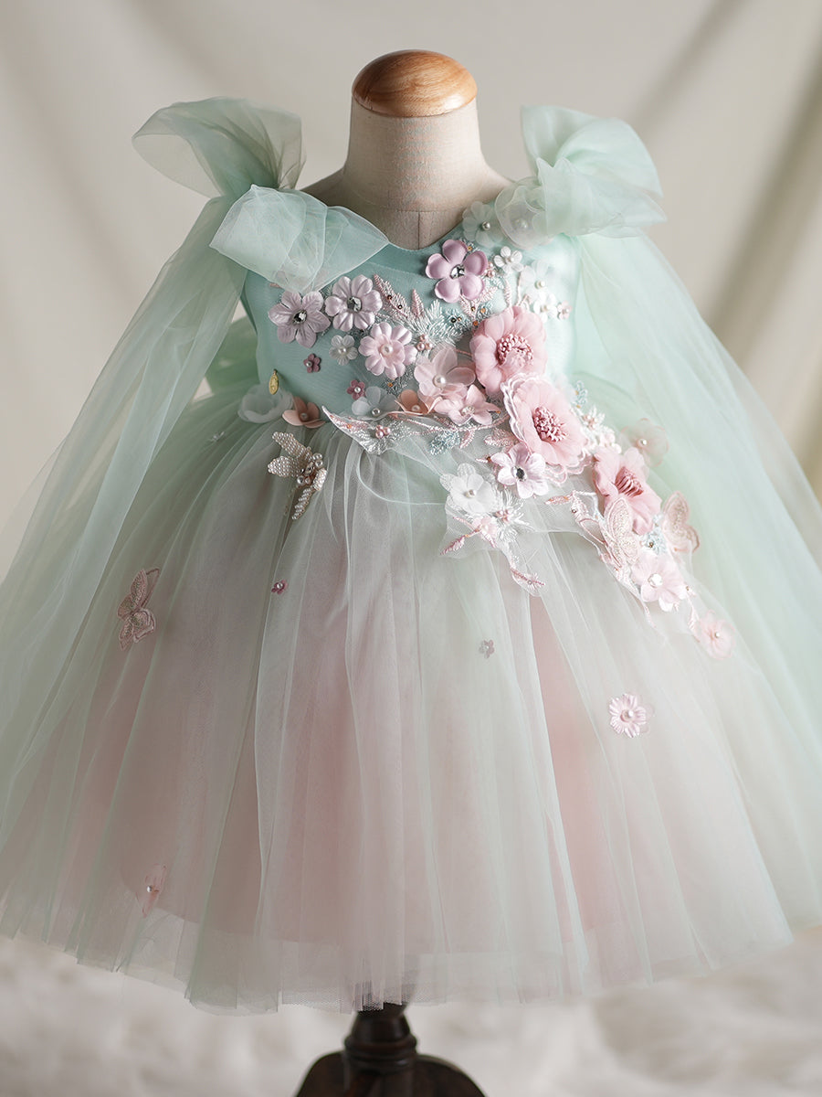 3D Floral Mint Tulle Baby Girl Special Occasion Dress J216 – Yalindars