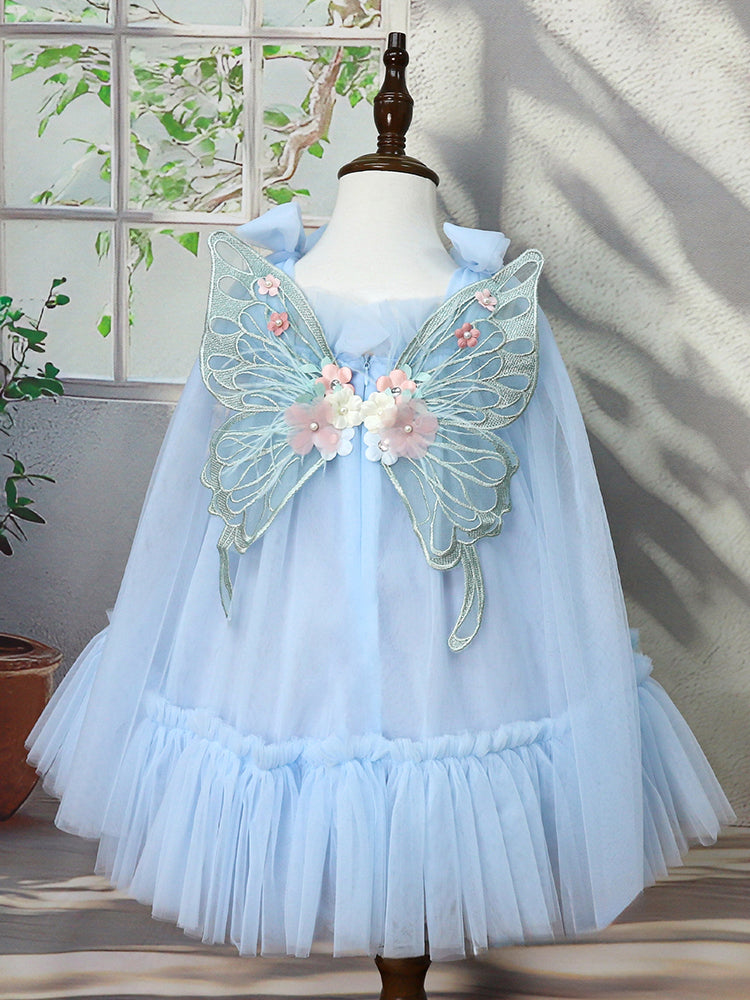 3D butterfly Embroidery Princess Wedding Dress Vestidos Para Nias  Children's Clothing for Girl – Yalindars