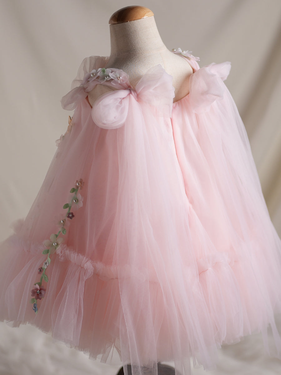 baby girl tulle dress Dusty rose with removable train, flower girl dress maxi, Halter neckline flower girl dress, Toddler girl birthday girl dress adjustable straps and an elastic enclosed at waist for added comfort and ease of wear for years to come Tutu du Monde Bb Passion