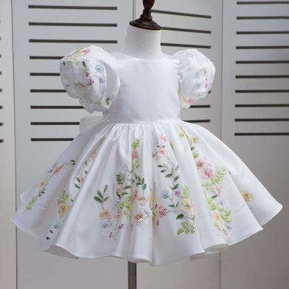 Handcrafted Floral Bouquet Children's Dress  - W6094