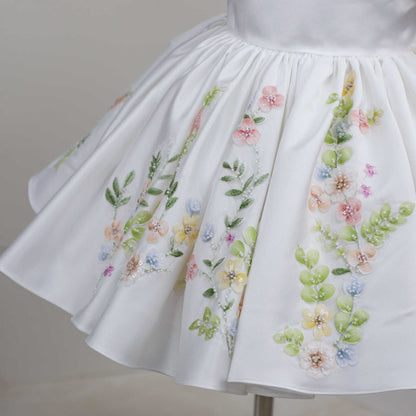 Handcrafted Floral Bouquet Children's Dress  - W6094