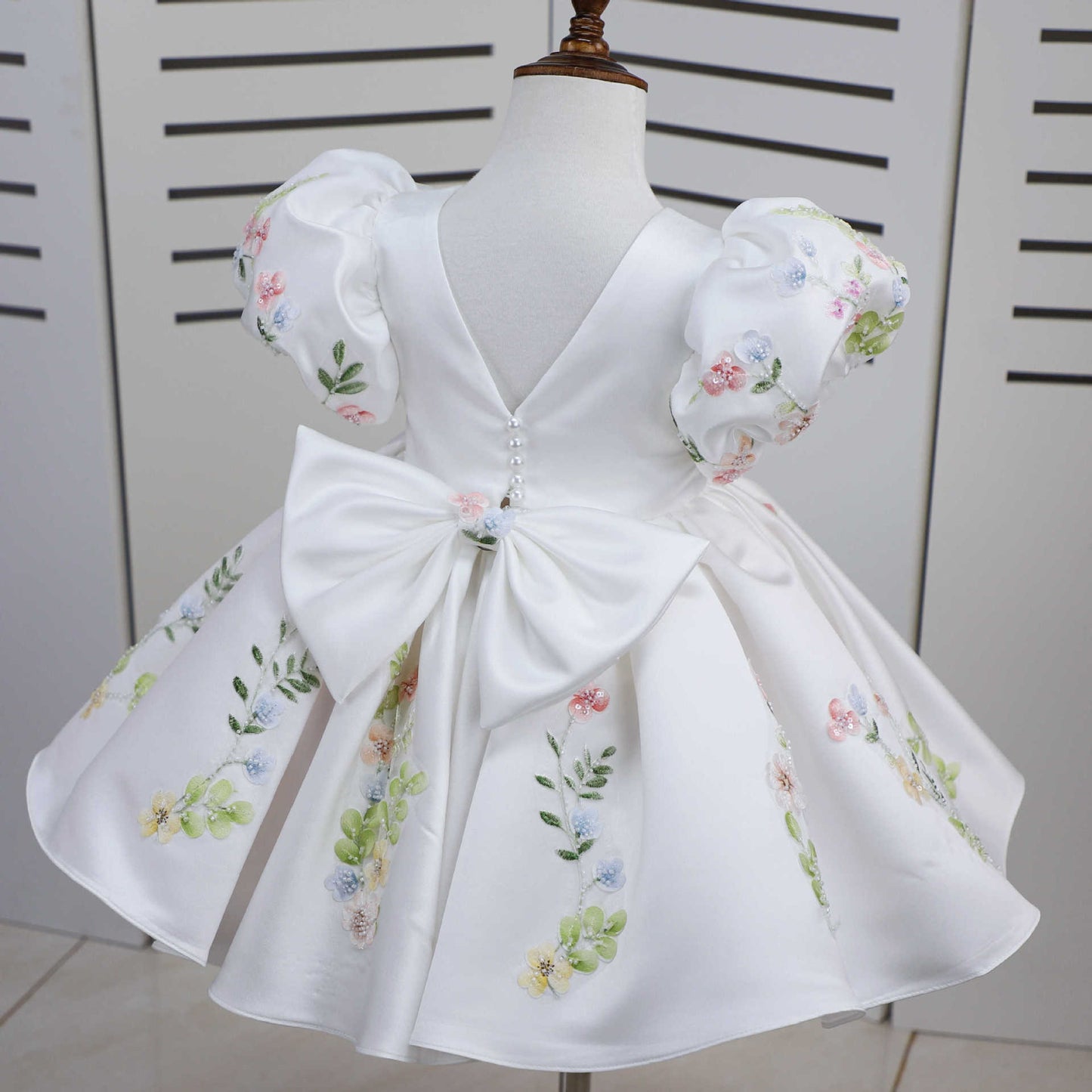 Handcrafted Floral Bouquet Children's Dress  - W6094