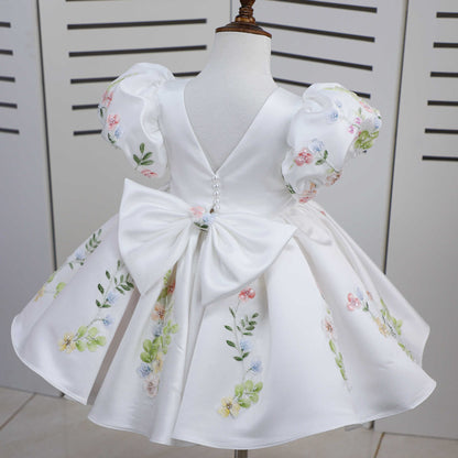 Handcrafted Floral Bouquet Children's Dress  - W6094