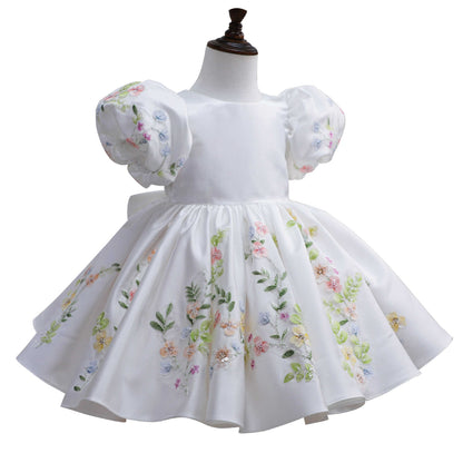 Handcrafted Floral Bouquet Children's Dress  - W6094